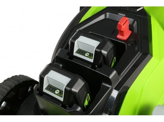 Greenworks 48V (2 x 24V) 36cm Cordless Lawnmower with Two 24V 2Ah Batteries & 2Ah Twin Charger - Risborough Garden Machinery
