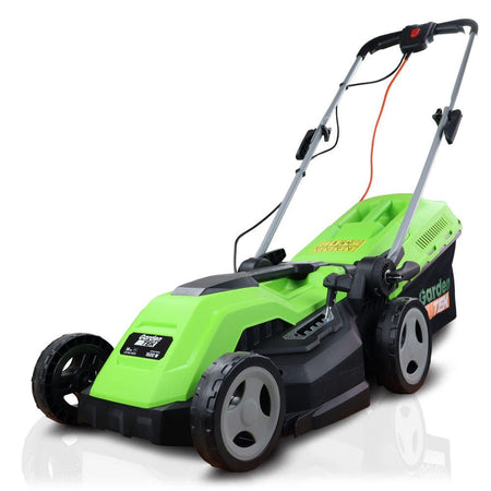 GardenTek 38cm Corded Electric 1600w/230v Roller Mulching Lawn Mower | GT38E - Risborough Garden Machinery