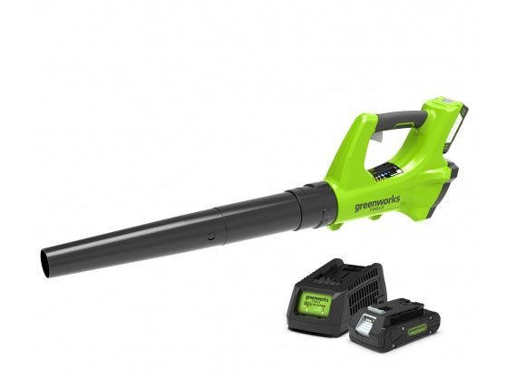 Greenworks 24V 100mph Cordless Axial Blower with 2Ah Battery & Standard Charger - Risborough Garden Machinery