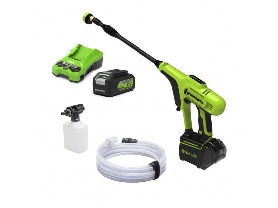Greenworks 24V 24 Bar Hand Held Pressure Washer with 4Ah Battery & Charger - Risborough Garden Machinery