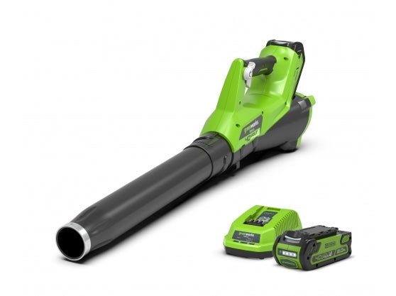 Greenworks 40V 110 mph (177 km/h) Cordless Axial Blower with 2Ah Battery & Universal Charger - Risborough Garden Machinery