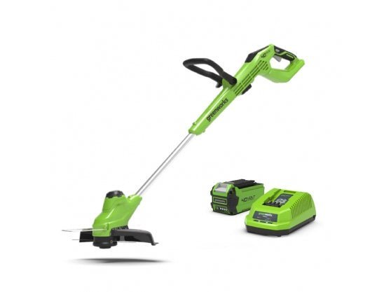 Greenworks 40V 30cm (12”) Gear Reducing String trimmer with 2Ah Battery & Charger - Risborough Garden Machinery