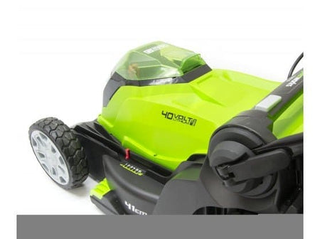 Greenworks 40V 41cm (16”) Cordless Lawnmower with Two 2Ah Batteries & Charger - Risborough Garden Machinery