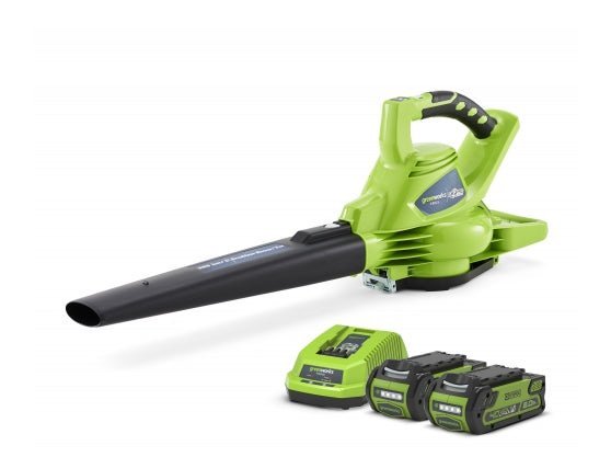 Greenworks 40V DigiPro 185 mph (300 km/h) Variable Speed Cordless Blower & Vacuum with Two 2Ah Batteries & Universal Charger - Risborough Garden Machinery