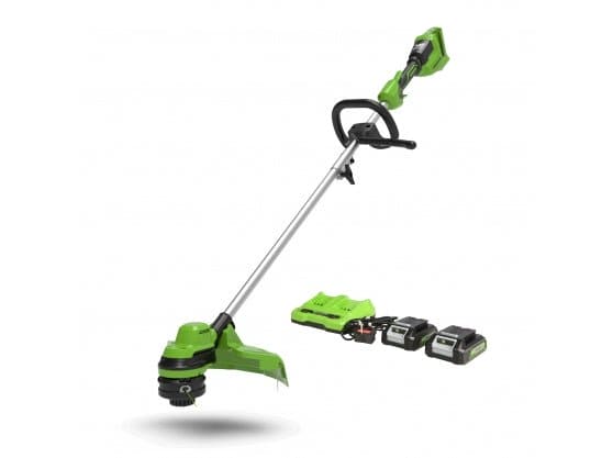 Greenworks 48V (2 x 24V) 33cm (13”) Line Trimmer with 2 x 24V 2Ah Battery and Charger - Risborough Garden Machinery