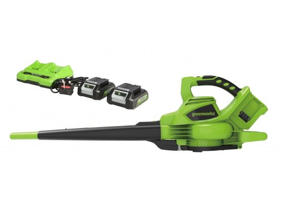 Greenworks 48V (2 x 24V) Blower & Vacuum with 2 x 4Ah Battery & Charger - Risborough Garden Machinery