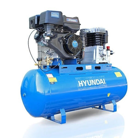 Hyundai 14hp 200L Petrol Belt Driven Air Compressor 29CFM 145psi | HY140200PES - Risborough Garden Machinery