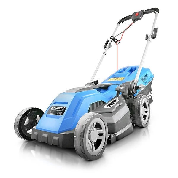 Hyundai 15'' / 38cm 1600w Electric Lawnmower with Rear Roller, Mulch & 40L Bag | HYM3800E - Risborough Garden Machinery